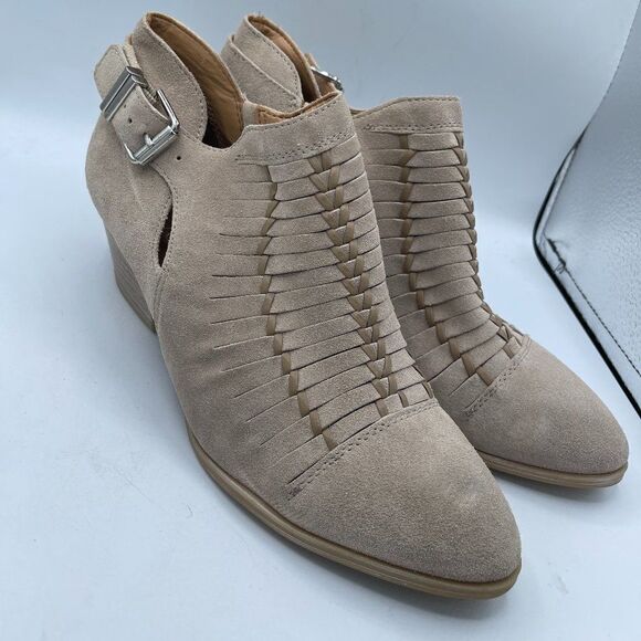 Franco Sarto Shoes - Franco Sarto Tan Leather Heeled Buckled Ankle Booties 6